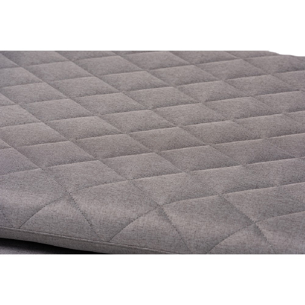 Baxton Studio Marit Mid-Century Modern Grey Fabric Upholstered Walnut Finished Wood Daybed WHI-BBT6812-Grey-Walnut-Daybed