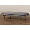 Baxton Studio Marit Mid-Century Modern Grey Fabric Upholstered Walnut Finished Wood Daybed