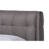 Baxton Studio Gretchen Modern and Contemporary Grey Fabric Upholstered and Walnut Brown Finished Wood Queen Size Platform Wingback Bed