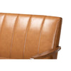 Baxton Studio Nikko Mid-century Modern Tan Faux Leather Upholstered and Walnut Brown finished Wood 3-Piece Living Room Set