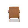 Baxton Studio Nikko Mid-century Modern Tan Faux Leather Upholstered and Walnut Brown finished Wood Lounge Chair