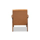 Baxton Studio Nikko Mid-century Modern Tan Faux Leather Upholstered and Walnut Brown finished Wood Lounge Chair