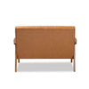 Baxton Studio Nikko Mid-century Modern Tan Faux Leather Upholstered and Walnut Brown finished Wood Loveseat