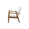 Baxton Studio Stratton Mid-Century Modern Cream Boucle Fabric and Walnut Brown Finished Wood Armchair WHI-BBT8013-16-Maya-Cream-Walnut-CC
