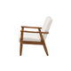 Baxton Studio Stratton Mid-Century Modern Cream Boucle Fabric and Walnut Brown Finished Wood Armchair WHI-BBT8013-16-Maya-Cream-Walnut-CC