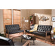 Baxton Studio Sorrento Mid-century Retro Modern Brown Faux Leather Upholstered Wooden 3 Piece Living room Set