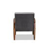 Baxton Studio Sorrento Mid-century Modern Grey Velvet Fabric Upholstered Walnut Finished Wooden Lounge Chair