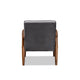Baxton Studio Sorrento Mid-century Modern Grey Velvet Fabric Upholstered Walnut Finished Wooden Lounge Chair