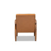 Baxton Studio Sorrento Mid-Century Modern Tan Faux Leather Upholstered and Walnut Brown Finished Wood Lounge Chair WHI-BBT8013-Tan-Chair