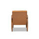 Baxton Studio Sorrento Mid-Century Modern Tan Faux Leather Upholstered and Walnut Brown Finished Wood Lounge Chair WHI-BBT8013-Tan-Chair