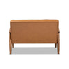 Baxton Studio Sorrento Mid-Century Modern Tan Faux Leather Upholstered and Walnut Brown Finished Wood Loveseat WHI-BBT8013-Tan-Loveseat