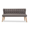 Baxton Studio Melody Mid-Century Modern Grey Fabric and Natural Wood Finishing 3-Seater Settee Bench WHI-BBT8026-SF-Grey-XD45