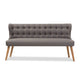 Baxton Studio Melody Mid-Century Modern Grey Fabric and Natural Wood Finishing 3-Seater Settee Bench WHI-BBT8026-SF-Grey-XD45