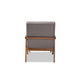 Baxton Studio Naeva Mid-Century Modern Grey Fabric Upholstered Walnut Finished Wood 2-Piece Armchair and Footstool Set