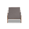Baxton Studio Perris Mid-Century Modern Grey Fabric Upholstered Walnut Wood Lounge Chair