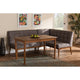 Baxton Studio Sanford Mid-Century Modern Grey Fabric Upholstered and Walnut Brown Finished Wood 3-Piece Dining Nook Set