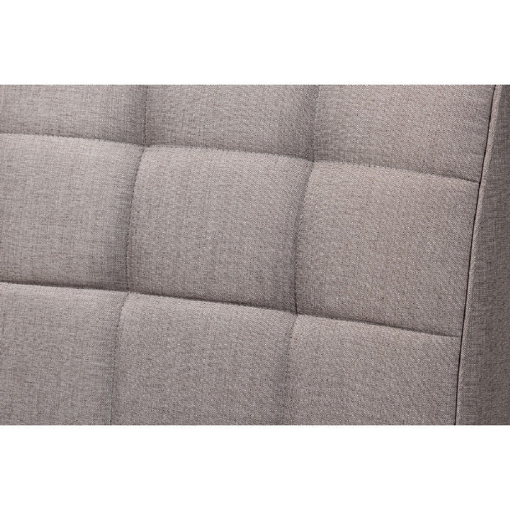 Baxton Studio Sanford Mid-Century Modern Grey Fabric Upholstered and Walnut Brown Finished Wood 3-Piece Dining Nook Set