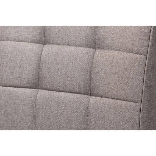 Baxton Studio Sanford Mid-Century Modern Grey Fabric Upholstered and Walnut Brown Finished Wood 4-Piece Dining Nook Set