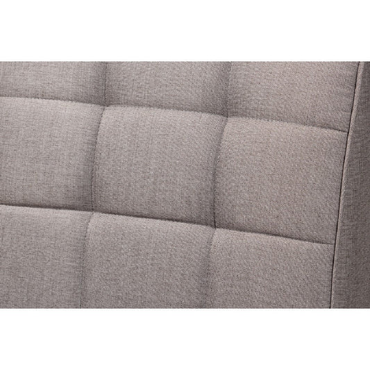 Baxton Studio Sanford Mid-Century Modern Grey Fabric Upholstered and Walnut Brown Finished Wood 4-Piece Dining Nook Set