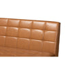 Baxton Studio Sanford Mid-Century Modern Tan Faux Leather Upholstered and Walnut Brown Finished Wood 2-Piece Dining Nook Banquette Set