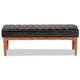 Baxton Studio Daymond Mid-Century Modern Dark Brown Faux Leather Upholstered and Walnut Brown Finished Wood Dining Bench