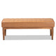 Baxton Studio Daymond Mid-Century Modern Tan Faux Leather Upholstered and Walnut Brown Finished Wood Dining Bench
