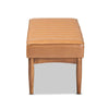 Baxton Studio Daymond Mid-Century Modern Tan Faux Leather Upholstered and Walnut Brown Finished Wood Dining Bench