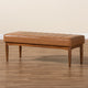 Baxton Studio Daymond Mid-Century Modern Tan Faux Leather Upholstered and Walnut Brown Finished Wood Dining Bench