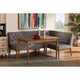 Baxton Studio Riordan Mid-Century Modern Grey Fabric Upholstered and Walnut Brown Finished Wood 3-Piece Dining Nook Set