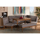 Baxton Studio Riordan Mid-Century Modern Grey Fabric Upholstered and Walnut Brown Finished Wood 5-Piece Dining Nook Set
