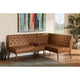 Baxton Studio Riordan Mid-Century Modern Tan Faux Leather Upholstered and Walnut Brown Finished Wood 2-Piece Dining Nook Banquette Set