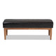 Baxton Studio Arvid Mid-Century Modern Dark Brown Faux Leather Upholstered Wood Dining Bench WHI-BBT8051-Dark-Brown-Walnut-Bench