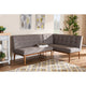Baxton Studio Arvid Mid-Century Modern Gray Fabric Upholstered 2-Piece Wood Dining Nook Banquette Set