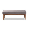 Baxton Studio Arvid Mid-Century Modern Gray Fabric Upholstered Wood Dining Bench WHI-BBT8051-Grey-Bench