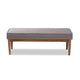 Baxton Studio Arvid Mid-Century Modern Gray Fabric Upholstered Wood Dining Bench WHI-BBT8051-Grey-Bench