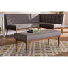 Baxton Studio Arvid Mid-Century Modern Gray Fabric Upholstered Wood Dining Bench