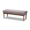Baxton Studio Arvid Mid-Century Modern Gray Fabric Upholstered Wood Dining Bench WHI-BBT8051-Grey-Bench