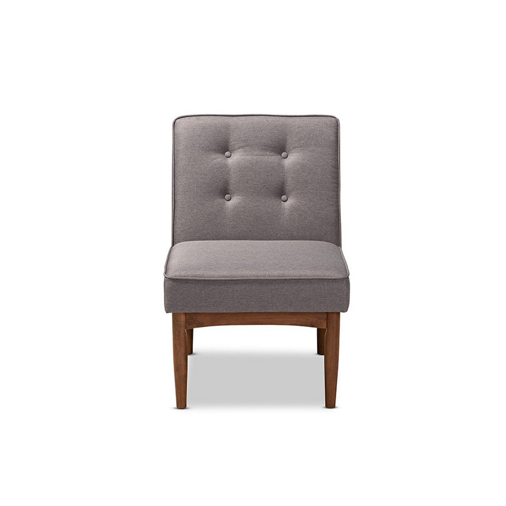 Baxton Studio Arvid Mid-Century Modern Gray Fabric Upholstered Wood Dining Chair WHI-BBT8051-Grey-CC