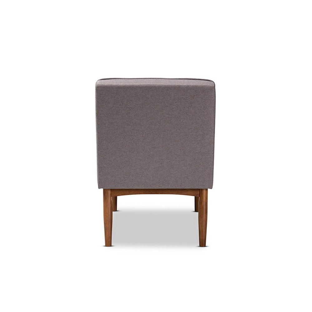 Baxton Studio Arvid Mid-Century Modern Gray Fabric Upholstered Wood Dining Chair WHI-BBT8051-Grey-CC