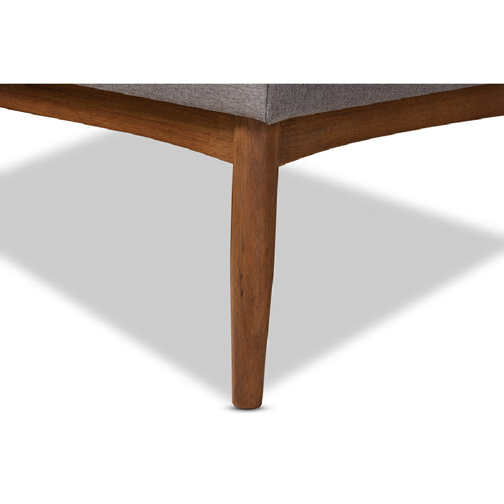 Baxton Studio Arvid Mid-Century Modern Gray Fabric Upholstered 3-Piece Wood Dining Nook Set WHI-BBT8051-Grey-Walnut-3PC-Dining-Nook-Set