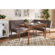 Baxton Studio Arvid Mid-Century Modern Gray Fabric Upholstered 3-Piece Wood Dining Nook Set WHI-BBT8051-Grey-Walnut-3PC-Dining-Nook-Set