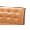 Baxton Studio Arvid Mid-Century Modern Tan Faux Leather Upholstered and Walnut Brown Finished 2-Piece Wood Dining Nook Banquette Set