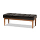Baxton Studio Sanford Mid-Century Modern Dark Brown Faux Leather Upholstered and Walnut Brown Finished Wood Dining Bench