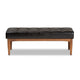 Baxton Studio Sanford Mid-Century Modern Dark Brown Faux Leather Upholstered and Walnut Brown Finished Wood Dining Bench