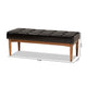 Baxton Studio Sanford Mid-Century Modern Dark Brown Faux Leather Upholstered and Walnut Brown Finished Wood Dining Bench