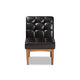 Baxton Studio Sanford Mid-Century Modern Dark Brown Faux Leather Upholstered and Walnut Brown Finished Wood Dining Chair