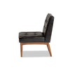 Baxton Studio Sanford Mid-Century Modern Dark Brown Faux Leather Upholstered and Walnut Brown Finished Wood Dining Chair