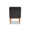 Baxton Studio Sanford Mid-Century Modern Dark Brown Faux Leather Upholstered and Walnut Brown Finished Wood Dining Chair