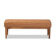 Baxton Studio Sanford Mid-Century Modern Tan Faux Leather Upholstered and Walnut Brown Finished Wood Dining Bench