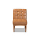 Baxton Studio Sanford Mid-Century Modern Tan Faux Leather Upholstered and Walnut Brown Finished Wood Dining Chair